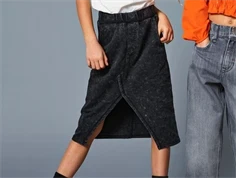 Kids ONLY black washed sweatnederdel